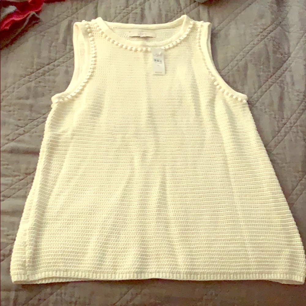 Woven Cream Tank Top